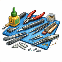 Makett kiészítők, makett ecset, ragasztó