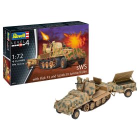   Revell Revell sWS mit Flak-Aufbau als Sfl. mit 3,7cm Flak 43 1:72 makett harcjármű (03293)
