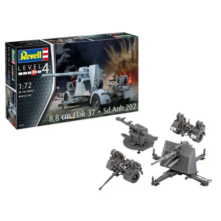 Revell 88 cm Flak 37 + Sd.Anh.202 1:72 makett harcjármű (03325)