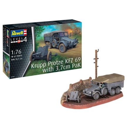 Revell Krupp Protze KFZ 69 with 3,7cm Pak 1:76 makett harcjármű (03344)