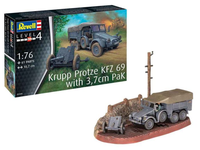 Revell Revell Krupp Protze KFZ 69 with 3,7cm Pak 1:76 makett harcjármű (03344)