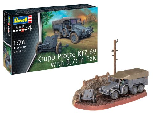 Revell Krupp Protze KFZ 69 with 3,7cm Pak harcjármű makett 03344