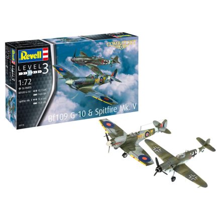 Revell Combat Set Bf109G-10 & Spitfire Mk.V 1:72 makett repülő (03710)