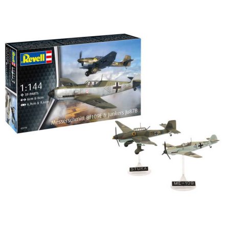Revell Messerschmitt Bf109E & Junkers Ju87B Stuka 1:144 (03770) makett repülő