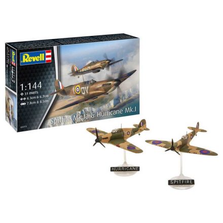 Revell Supermarine Spitfire Mk.Ia & Hawker Hurricane Mk.I 1:144 (03771) makett repülő