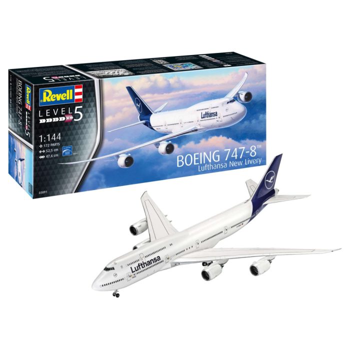 Revell Revell Boeing 747-8 Lufthansa New Livery makett 1:144 makett repülő (03891)