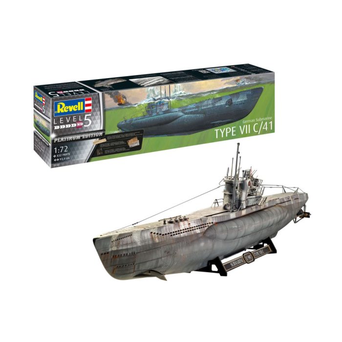 Revell Revell German Submarine Type VII C/41  1:72 makett tengeralattjáró (05163)