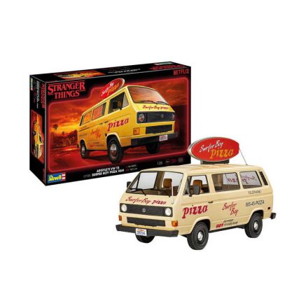 Revell Argyles VW T3 Surfer Boy Pizza Van: StrangerThings 1:25 makett autó (07725)