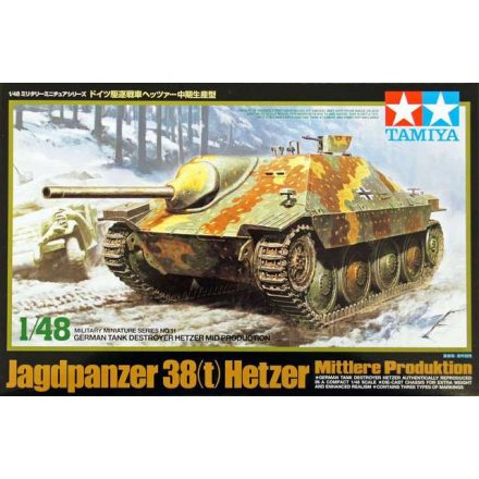 Tamiya Tank Destroyer Hetzer Mid Production  1:48 makett harcjármű (300032511)