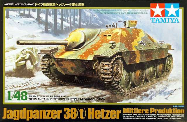 Tamiya Tamiya Tank Destroyer Hetzer Mid Production  1:48 makett harcjármű (300032511)