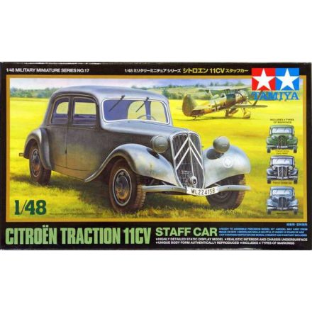 Tamiya Citroen Traction 11CV Staff Car  1:48 makett autó (300032517)