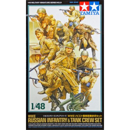 Tamiya WWII Russian Infantry & Tank Crew Set  makett figura 1:48 (300032521)