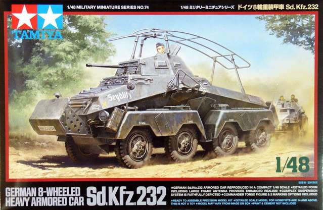 Tamiya Tamiya German 8-Wheeled Heavy Armored Car Sd.Kfz.232  1:48 makett harcjármű (300032574)