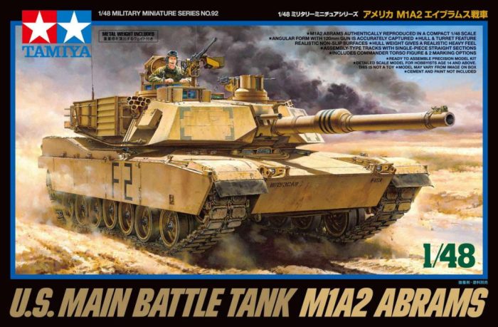 Tamiya Tamiya USA M1A2 Abrams  1:48 makett harcjármű (300032592)