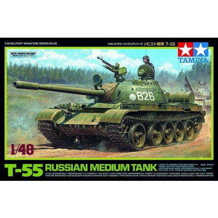 Tamiya Russian Medium Tank T-55  1:48 makett harcjármű (300032598)