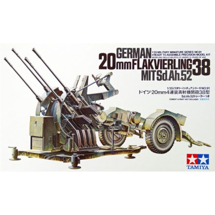 Tamiya German 20mm Flakvierling 38 MIT Sd.Ah.52  1:35 makett harcjármű (300035091)