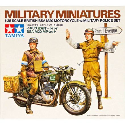 Tamiya British BSA M20 Motorcycle w/Military Police Set  makett figura 1:35 (300035316)