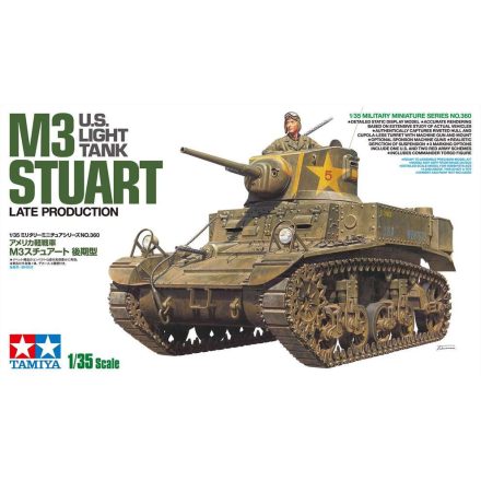 Tamiya U.S. Light Tank M3 Stuart Late Production  1:35 makett harcjármű (300035360)