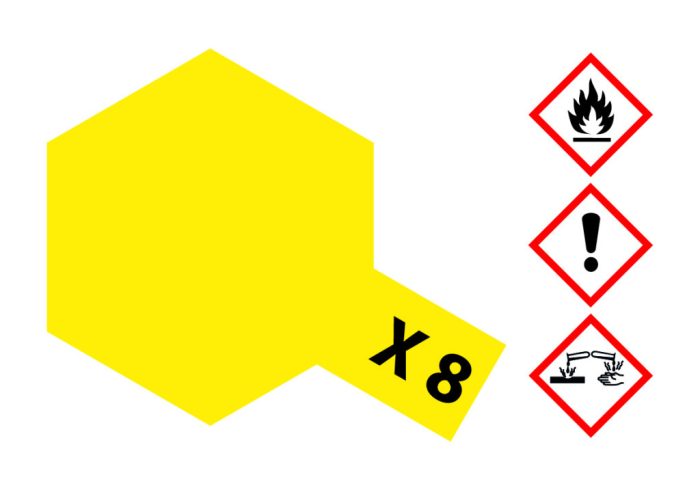 Tamiya Tamiya X-8 Lemon Yellow Gloss 23ml makett festék (300081008)