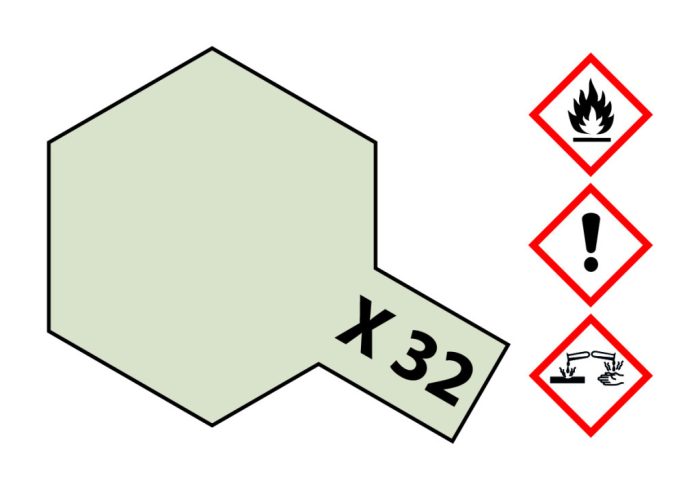Tamiya Tamiya X-32 Titanium Silver Gloss 23ml makett festék (300081032)