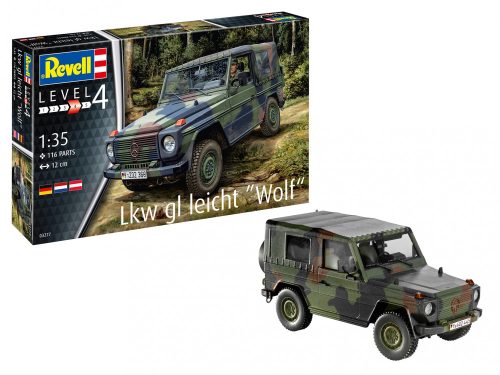 Revell Lkw gl leicht Wolf katonai jármű makett 1:35 3277