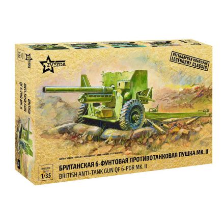 Zvezda British Anti-Tank Gun QF-6 PDR MK II 1:35 (3518) makett harcjármű