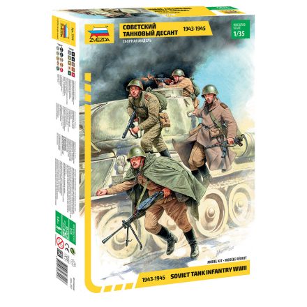 Zvezda Soviet Tank Infantry WWII  makett figura 1:35 (3544)