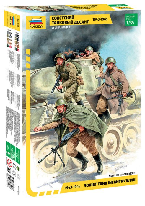 Zvezda Zvezda Soviet Tank Infantry WWII  makett figura 1:35 (3544)
