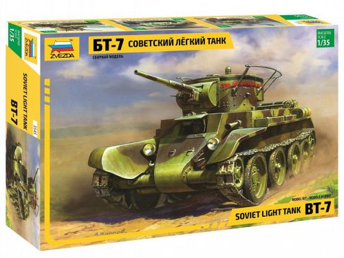 Zvezda BT-7 SOVIET TANK WITH CREW 1:35 tank makett 3545