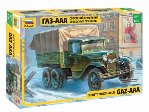 Zvezda Gaz-AAA katonai jármű makett 3547