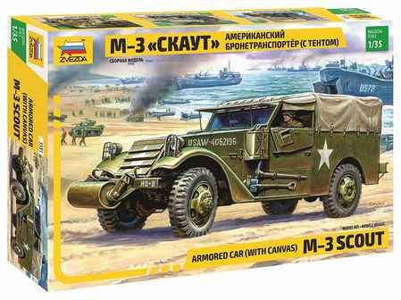Zvezda Zvezda M3 Armored Scout Car makett harcjármű (3581)