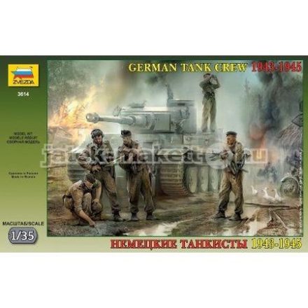 Zvezda German Tank Crew WWII Late makett 1:35 makett figura (3614)