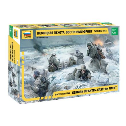 Zvezda German Infantry Winter 1941/42 1:35 makett figura (3627)