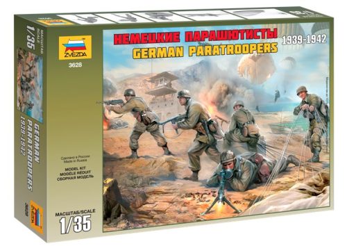 Zvezda German Paratroopers (Crete 1941) figura makett 3628