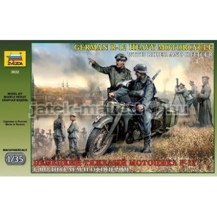 Zvezda German WWI Single Motorcycle 1:35 makett harcjármű (3632)