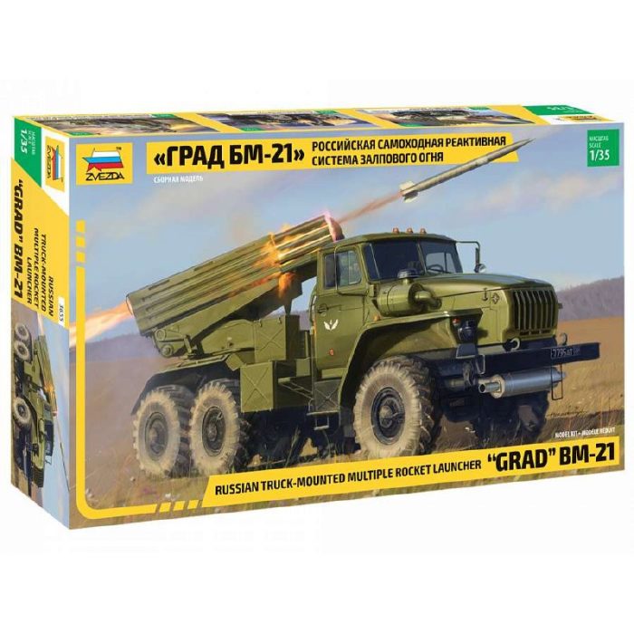 Zvezda Zvezda BM-21 Grad Rocket Launcher 1:35 makett harcjármű (3655)