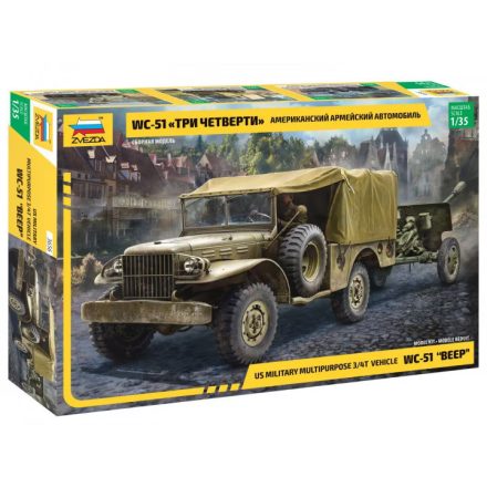 Zvezda Dodge WC-51 Beep 1:35 makett harcjármű (3656)