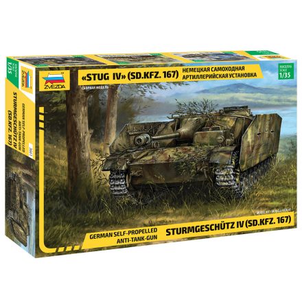 Zvezda German WWII Sturmgeschütz IV 1:35 makett harcjármű (3661)
