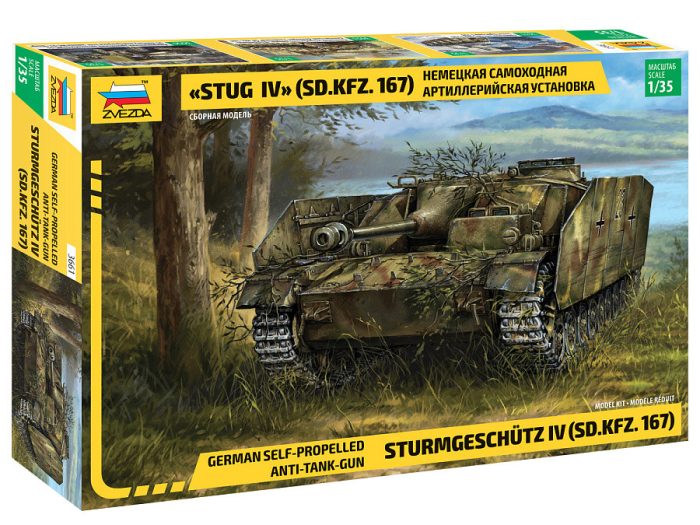 Zvezda Zvezda German WWII Sturmgeschütz IV 1:35 makett harcjármű (3661)