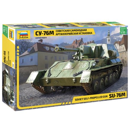 Zvezda Su-76 Soviet self propelled gun 1:35 makett harcjármű (3662)