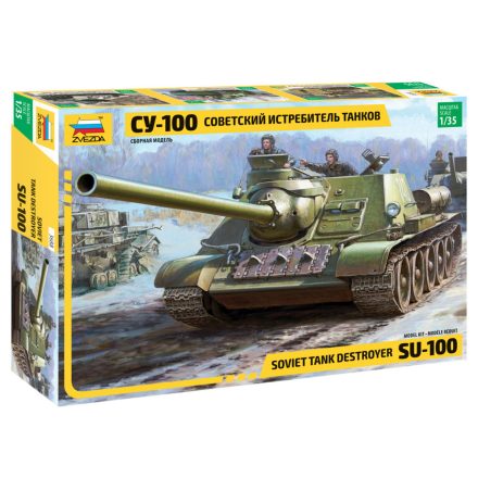 Zvezda SU-100 Soviet tank destroyer 1:35 makett harcjármű (3688)