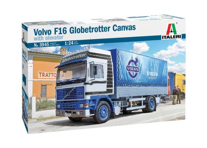 Italeri Italeri Volvo F16 Globetrotter Canvas with elevator  1:24 makett kamion (3945s)