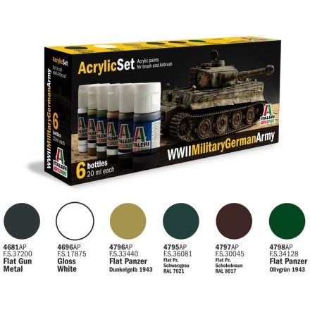 Italeri Acrylic szett: WWII MILITARY GERMAN ARMY (433AP) festék