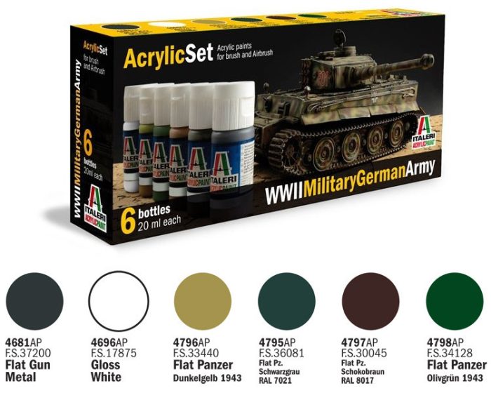 Italeri Italeri Acrylic szett: WWII MILITARY GERMAN ARMY (433AP) festék