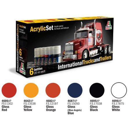 Italeri Acrylic szett: INTERNATIONAL TRUCKS & TRAILERS (435AP) festék