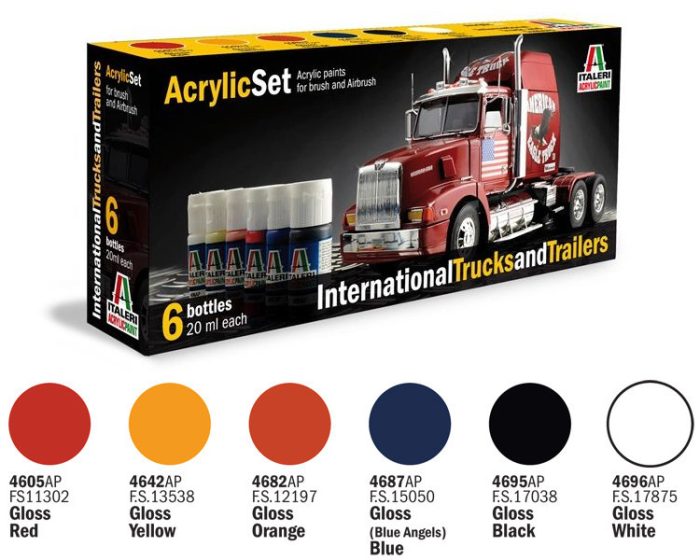 Italeri Italeri Acrylic szett: INTERNATIONAL TRUCKS & TRAILERS (435AP) festék