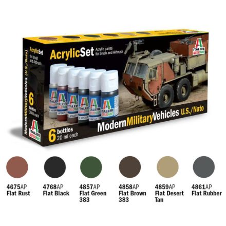 Italeri Acrylic szett: MODERN MILITARY VEHICLES U.S./N.A.T.O. (442AP) festék