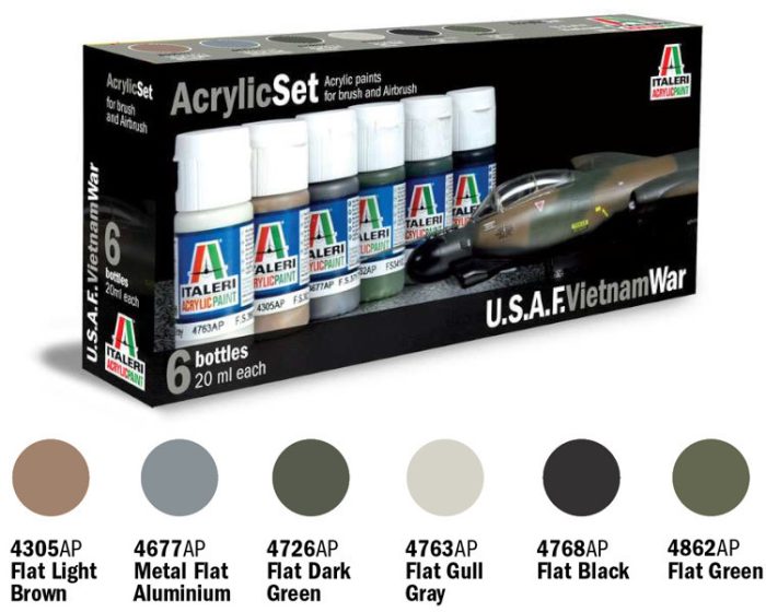 Italeri Italeri Acrylic szett: U.S.A.F. VIETNAM WAR (443AP) festék