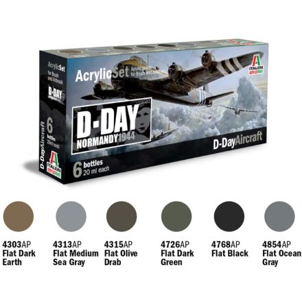 Italeri Acrylic szett: D-DAY AIRCRAFT (445AP) festék