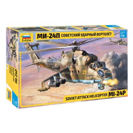 Zvezda MIL Mi-24P Russ.Attack Helicopter 1:48 makett helikopter (4812)